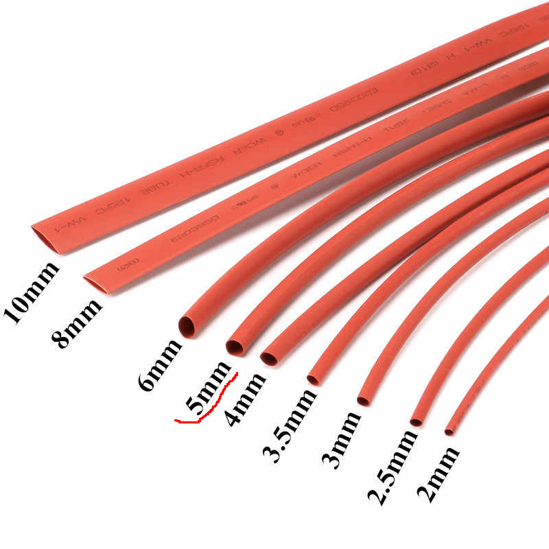 Heat shrink tube 5mm x 12 inches - Red - Click Image to Close