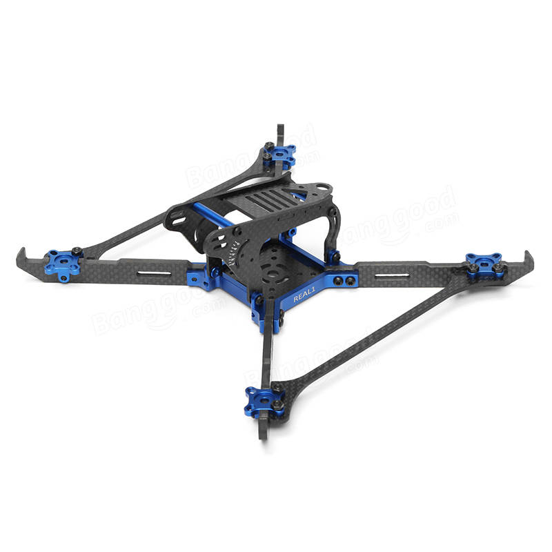 Real1 220mm 5 Inch Vertical Arm CNC Alumin Carbon Frame Blue