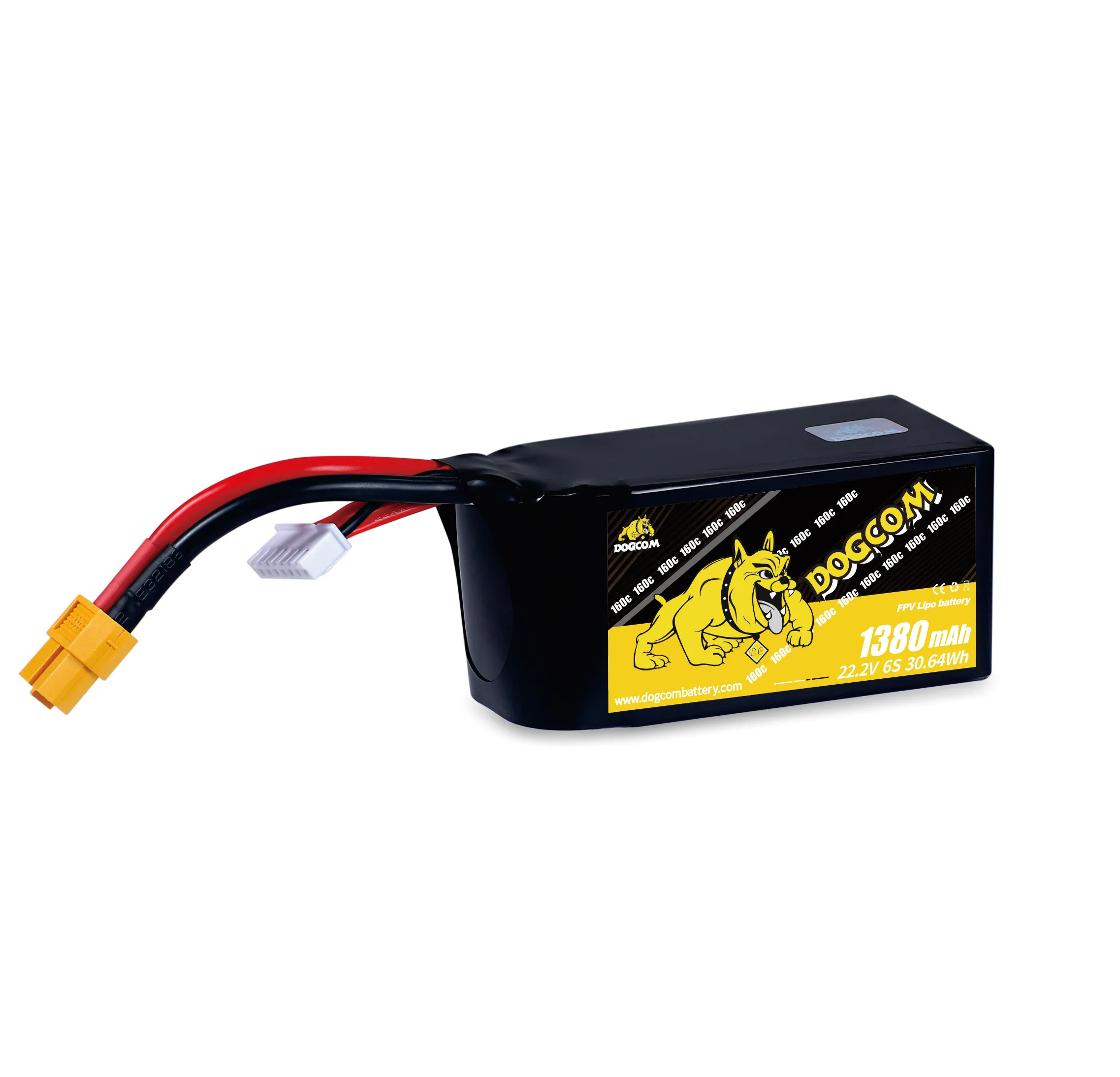 DOGCOM 1380mAh 160C 6S 22.2V FPV Lipo battery