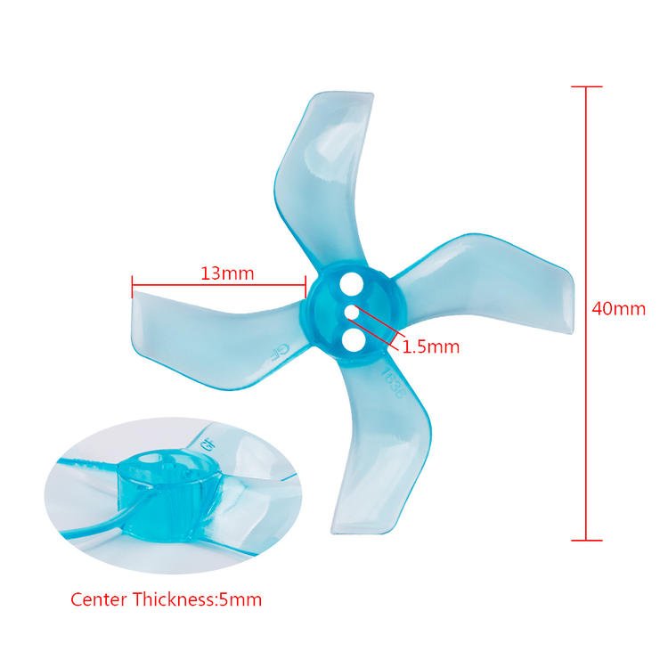 GEMFAN 1636-4 40mm 4 blade 1.5mm Propeller - Blue for Darkstar16