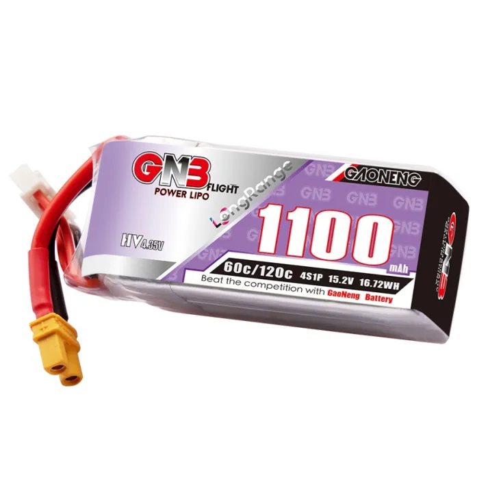 GAONENG GNB LiHV 4S 15.2V 1100mAh 60C XT30 LiPo for Cinelog30v3