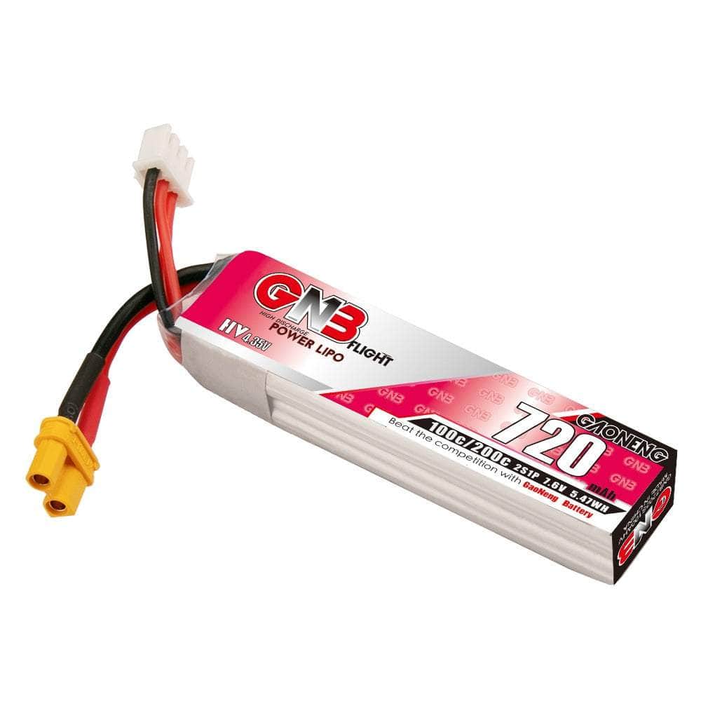 GNB 7.6V 2S 720mAh 100C LiHV Micro Battery (Long Type) - XT30