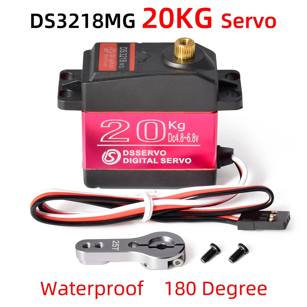 Dsservo Waterproof Servo 20KG 180 Degree Metal Gear Digital Serv