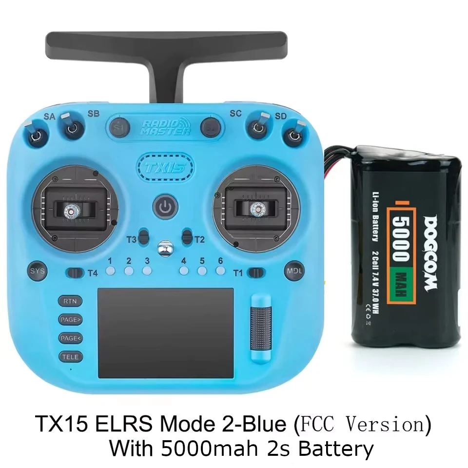 Radiomaster TX15 Radio Controller ELRS M2 Blue 5000mah Battery