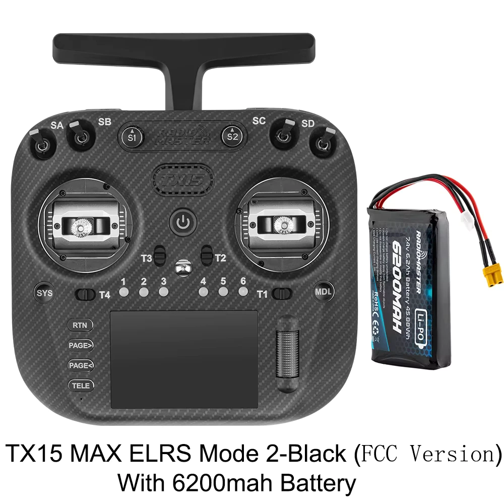 Radiomaster TX15 Max Radio Controller (ELRS / M2) BLK w/ 6200mah
