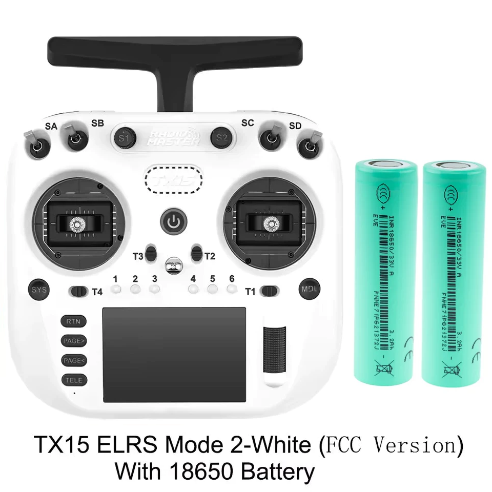 Radiomaster TX15 Radio Controller ELRS M2 White 3200mah Battery