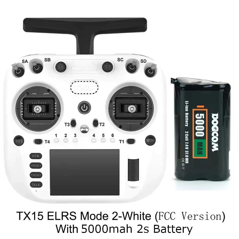 Radiomaster TX15 Radio Controller ELRS M2 White 5000mah Battery
