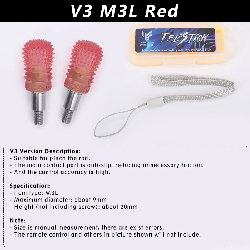 FeliStick V3 M3L FPV Remote Controller Gimbal Stick Ends - RED