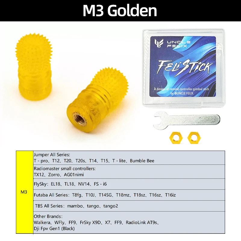 FeliStick V3 M3 Remote Controller Gimbal Stick Ends - GOLDEN