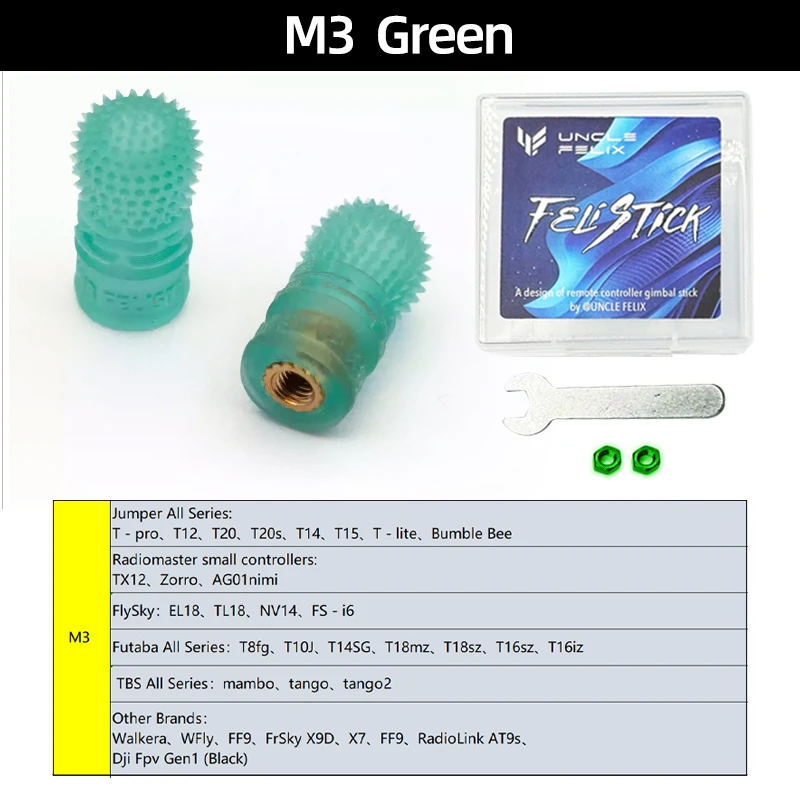 FeliStick V3 M3 Remote Controller Gimbal Stick Ends - GREEN