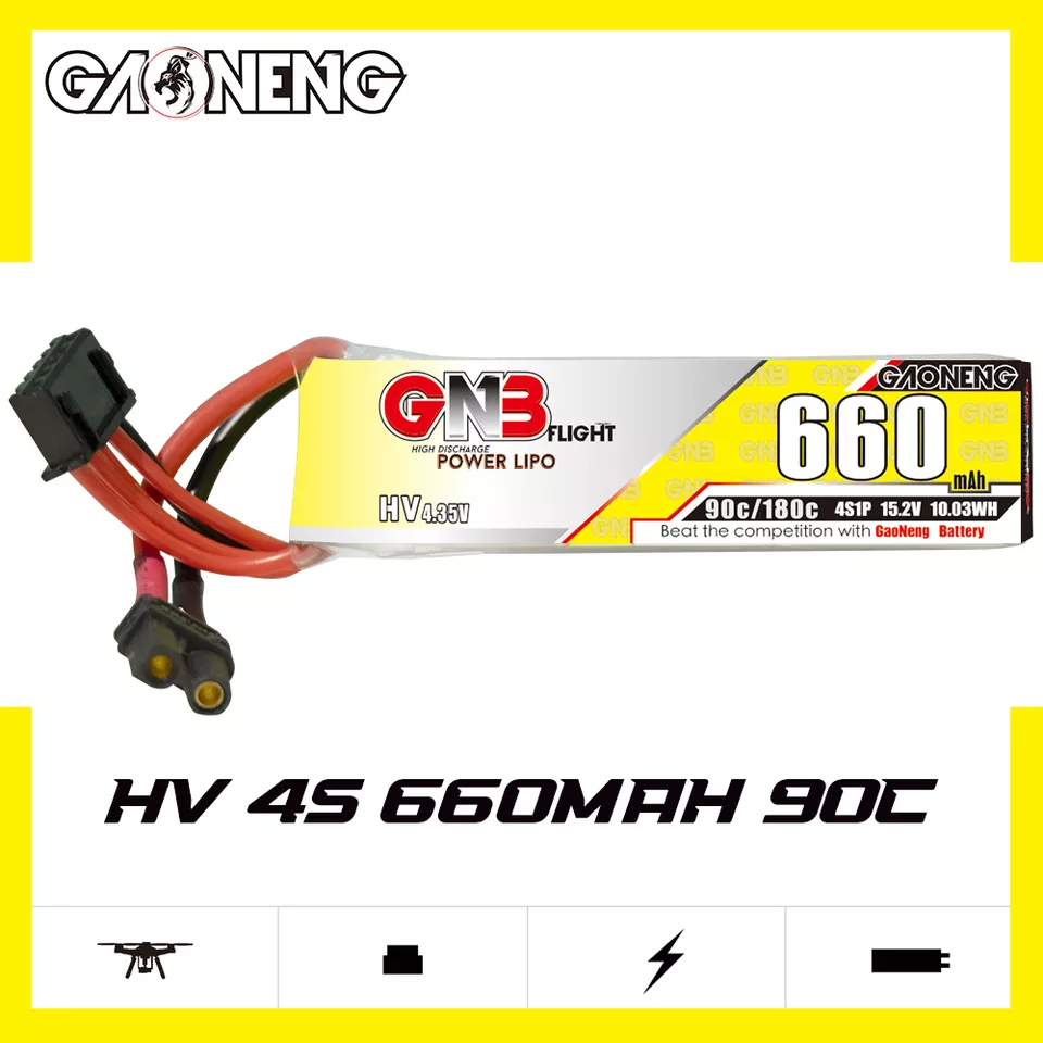 GAONENG GNB 4S 15.2V HV 660MAH 90C XT30 RC LiPo Battery
