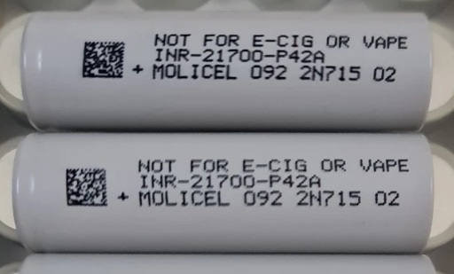 Molicel P42A 4200mAh 21700 lithium ion battery - 2pcs