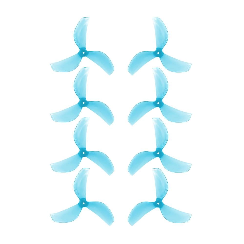 Gemfan 45mm 3-Blade PC Propeller (Set of 8) - 1.5mm Clear Blue